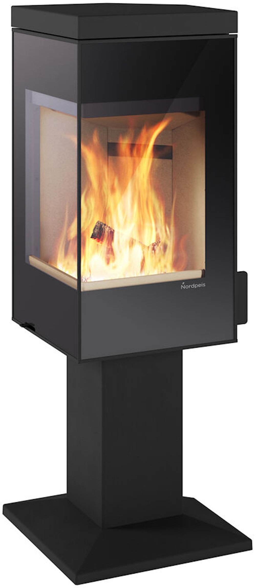Nordpeis Quadro 1 Exclusive Braskaminer frilagd